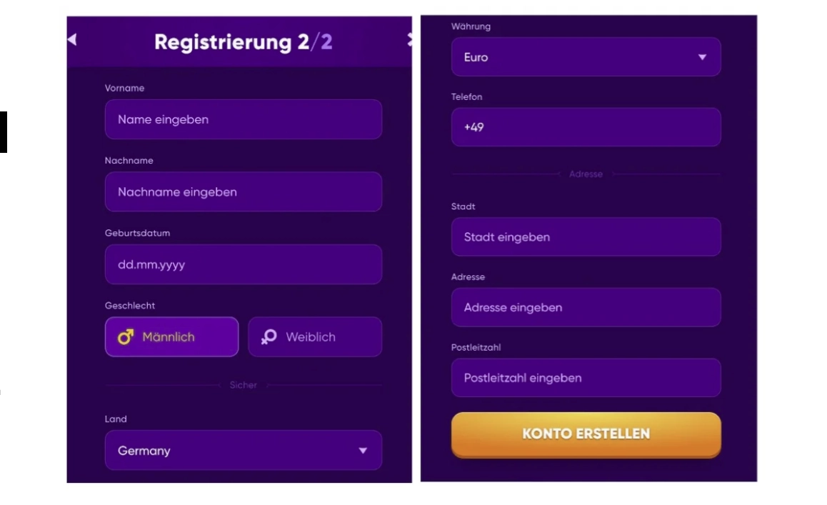 Registrierung bei Kingmaker Casino